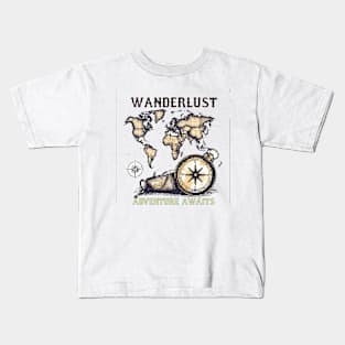 Wanderlust Adventure Awaits Kids T-Shirt